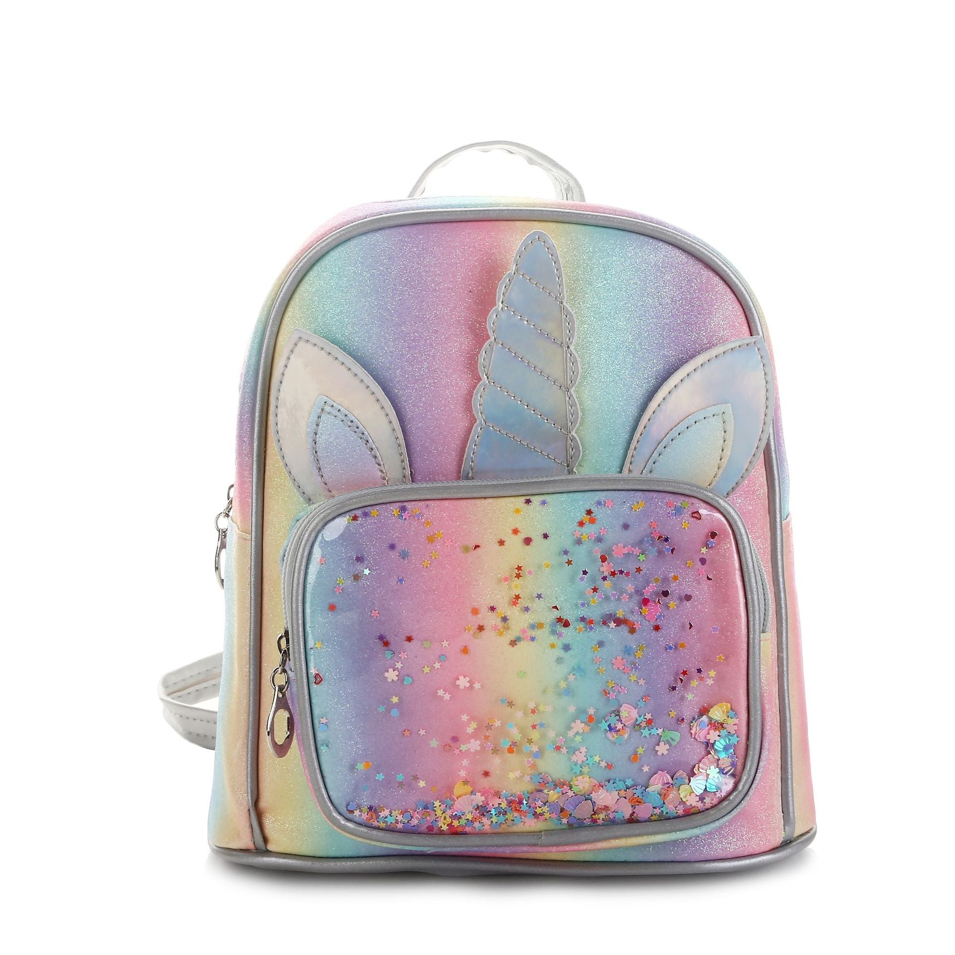 Mochila de unicornio de gradiente de cuero de cuero al por mayor